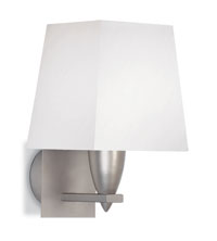 LEDS Lighting Denver Modern Nickel-matt Wall Light With A White Fabric Shade