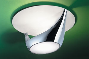 LEDS Lighting Diana Contemporary Chrome Ceiling Light With Extra White Tempered Glass