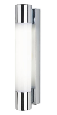 Dresde Modern Chrome Wall Light With A White Opal Polycarbonate Shade