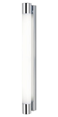 Dresde Modern Linear Chrome Wall Light With A White Opal Polycarbonate Shade