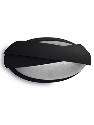 LEDS Lighting Eclipse Modern Black And White IP54 Outdoor Wall Light