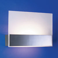 LEDS Lighting Flat Energy Saving Modern Satin Nickel Wall Light With White Optic Glass Shade