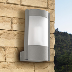 LEDS Lighting Hebe Modern Low Energy Wall Light In Light Grey With A Polycarbonate Diffuser