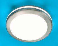 LEDS Lighting Mini Modern Round Wall Light In Satin Nickel With A White Optic Glass Shade