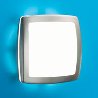 LEDS Lighting Mini Modern Square Wall Light In Satin Nickel With A White Optic Glass Shade