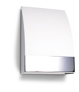 LEDS Lighting Niza Modern Chrome Wall Light With A White Satin Glass Shade