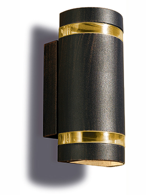 LEDS Lighting Selene Modern Outdoor Wall Light In Brown Aluminium That Directs Light Up And Down