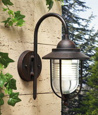 LEDS Lighting Sirena Outdoor Wall Light In A Traditional Brown Finish Made From Injected Aluminium
