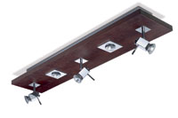 LEDS Lighting Wood Modern Chrome And Wenge Wood Ceiling Light With Three Spots And Two Downlights