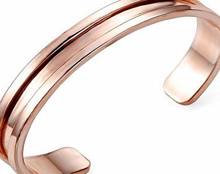 Leedstore Stainless Steel Cuff Bangle Hair Tie Bracelet for Women Band Elegant (Rose Gold)