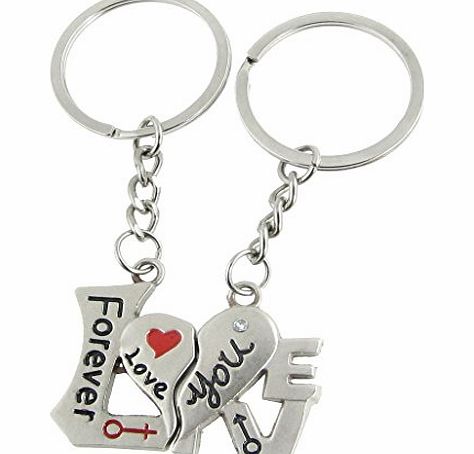 Leegoal (TM) Personalized Forever Love Magnetic Keychain Engraved Letter Couples Key Ring,Silver