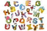 E for Elephant - Wooden animal alphabet letter