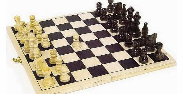 Legler Traditional Wooden Folding Chess Board Game Set