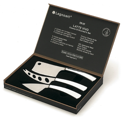 LegnoArt LATTE VIVO Set of 3 Cheese Knives