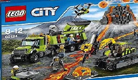 LEGO 60124 City In/Out Volcano Exploration Base Construction Set