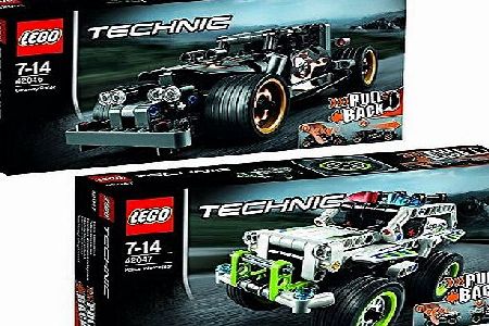 LEGO  Technic 2-pcs. set 42046 42047 Getaway Racer Mixed   Police Interceptor Mixed