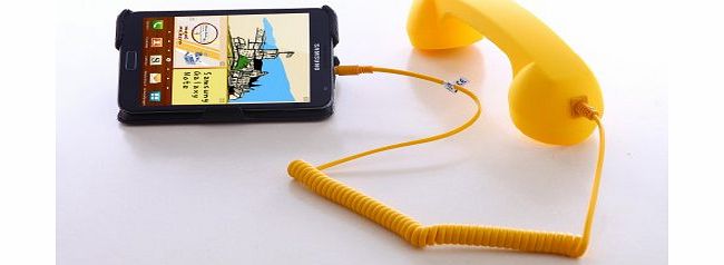 Leicke  Retro Handset / Receiver for Smartphones and Mobile Phones - 3.5 mm Jack (yellow)
