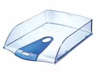 leitz Allura letter tray in crystal blue with