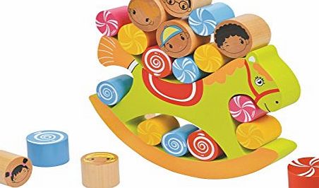 LELIN  Wooden Childrens Kids Horse Balancing Bricks Blocks Building Set