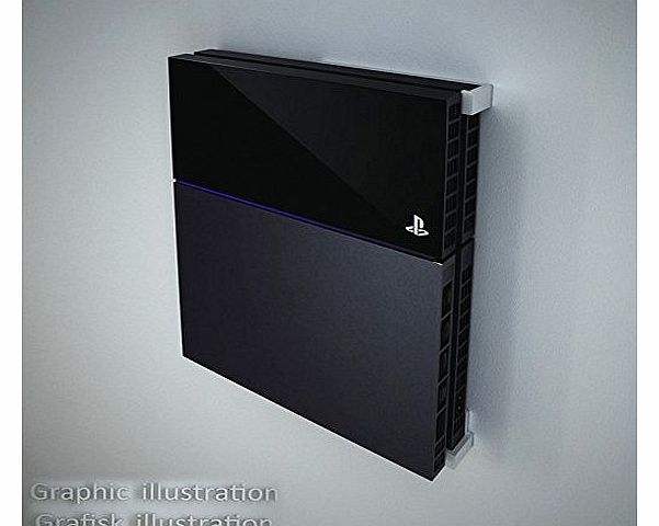 LeMik Danish Designed Wall Mounting Kit for PlayStation 4 - PS4 (White)