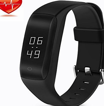 Lendoo  C5 Smart Band Bracelet with Dynamic Heart Rate Monitor - OLED Display Fitness Activity Tracker Wristband Watch for Android 4.4 iOS 8.0 iPhone 7 Sumsung