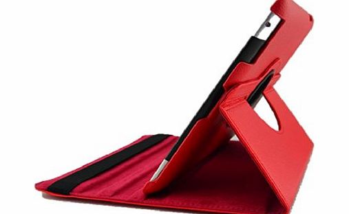 Leo Accessories PU Leather 360 degree rotation stand iPad case for Apple ipad 2,3,4 Retina display, Free Screen Protector amp; Stylus - Red
