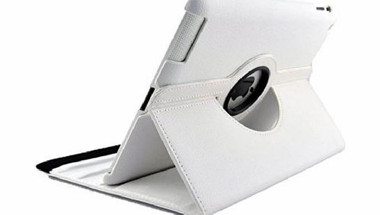 Leo Accessories PU Leather 360 degree rotation stand stand iPad case for Apple ipad 2,3,4 Retina display , Free Screen Protector amp; Stylus - white