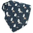 Cognac and Roses Studio Collection Blue Silk Tie