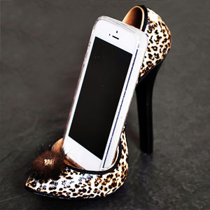 Leopard Print Stiletto Shoe Mobile Phone Holder