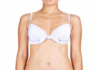 Bow push-up white bikini top