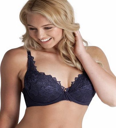 Lepel Fiore Navy Blue Floral Lace Padded Plunge Bra 93200 32B