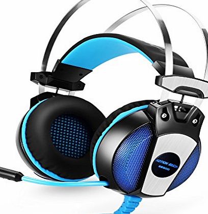 LESHP Comfortable Gaming Headset, LESHP Surround Sound LED Lighting Stereo USB Headset Over Ear Headphones with Microphone Mic for PS4 Game PC Computer Noise Cancelling