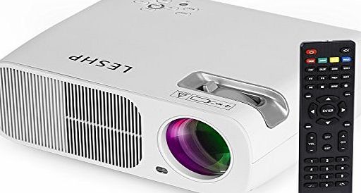 LESHP Projector, LESHP 3200 Lumens BL20-Advanced Multi-Media LED Mini Projector Portable for 1080P HD Home Cinema Theater Entertainment Support PC Laptop PS4 XBOX Smartphone USB/HDMI/AV/SD/VGA Input