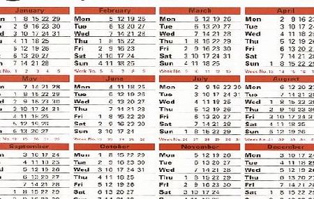 Letts 2017 Yearly Calendar Desk Standing
