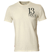 Cream T-Shirt with Printed Logo