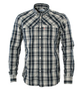 Navy and White Check Long Sleeve