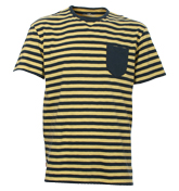 Yellow and Navy Stripe T-Shirt