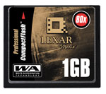LEXAR 80x WA Pro Compact Flash Card 1GB