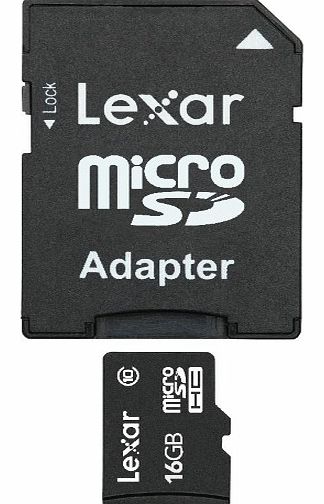 Lexar microSDHC memory card with adapter - 16 GB -