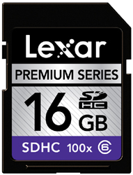 Lexar Premium 100x Secure Digital Card SDHC - 16GB