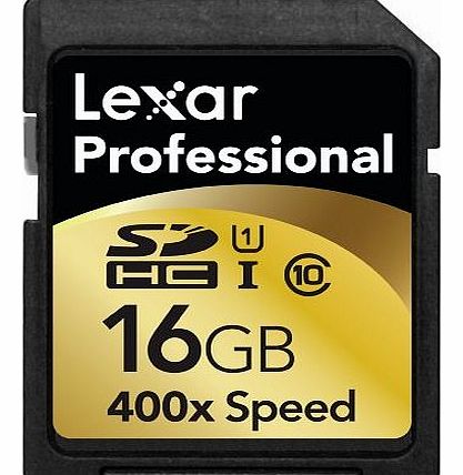 Lexar Professional 16GB Class 10 UHS-1 400x 60MB/s High Speed SDHC Memory Card