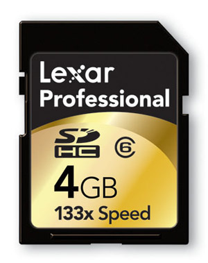 lexar Secure Digital High Capacity (SDHC) Memory Card - 4GB - Professional 133x Speed