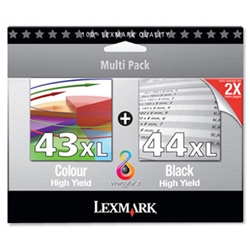 Lexmark No43XL/44XL Inkjet Cartridges Page Yield