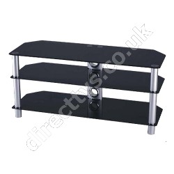 Black Glass Universal TV Stand - For up to 42