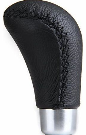 lgking supply Black PU Leather Universal Fit Car Auto Gear Lever Stick Shift Knob