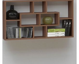 PREMIUM Stylish Walnut Finish Wall Mounted Shelf Unit Rack for CD DVD Books Ornaments by DMF