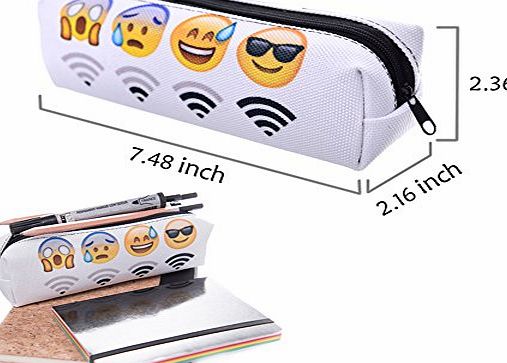 LHX Cute Zipper Emoji Pencil Case Pouch Multifunction for Travel/School Art/cosmetic Bag (emoji 01)