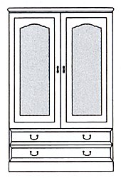 Lichfield Display Cabinet - 2 Door 2 Drawer