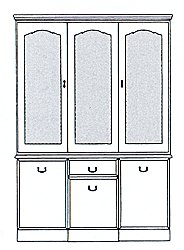 Lichfield Display Cabinet - 3 Door
