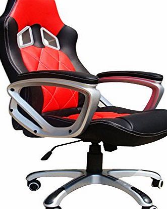 LIFE CARVER Office Chair Desk Chair Racing Chair Computer Chair Gaming chair with High Back PU Leather Executive (RED)